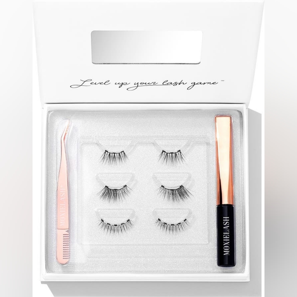 NEW 🤩 MOXIELASH Natural Magnetic Eyelash Eyeliner Kit Black False Eye Lashes
